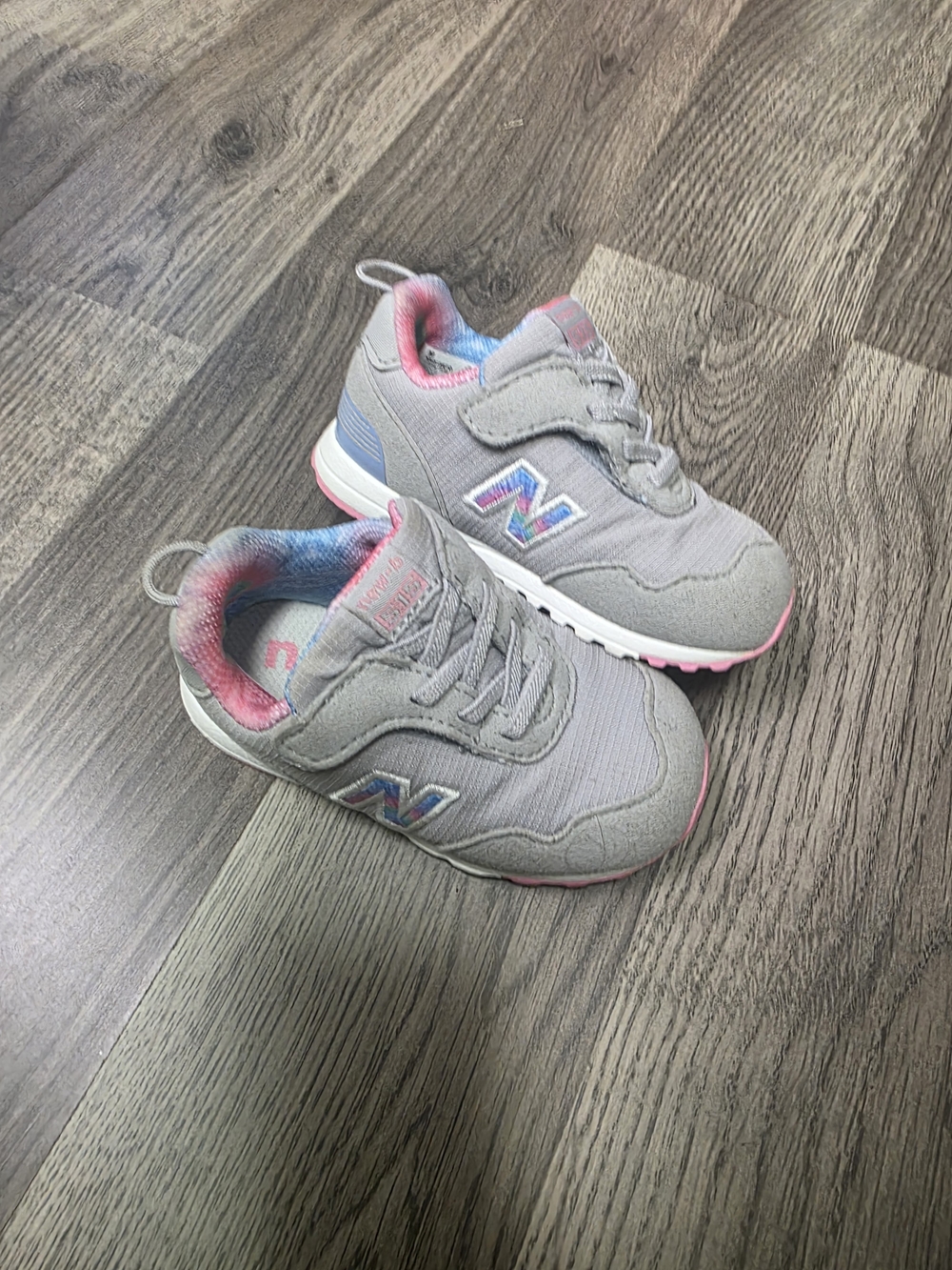 New Balance Kids' Gray and Pink Athletic Sneakers